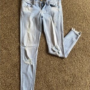 American Eagle Outfitters Blue Skinny Jeans Distressed Style